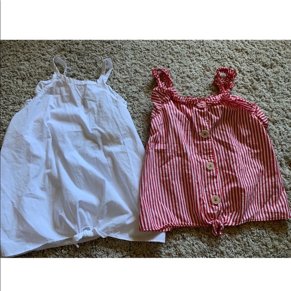 Zara Other - Girl’s Zara Tank Top Shirts White Red Strp 11/12